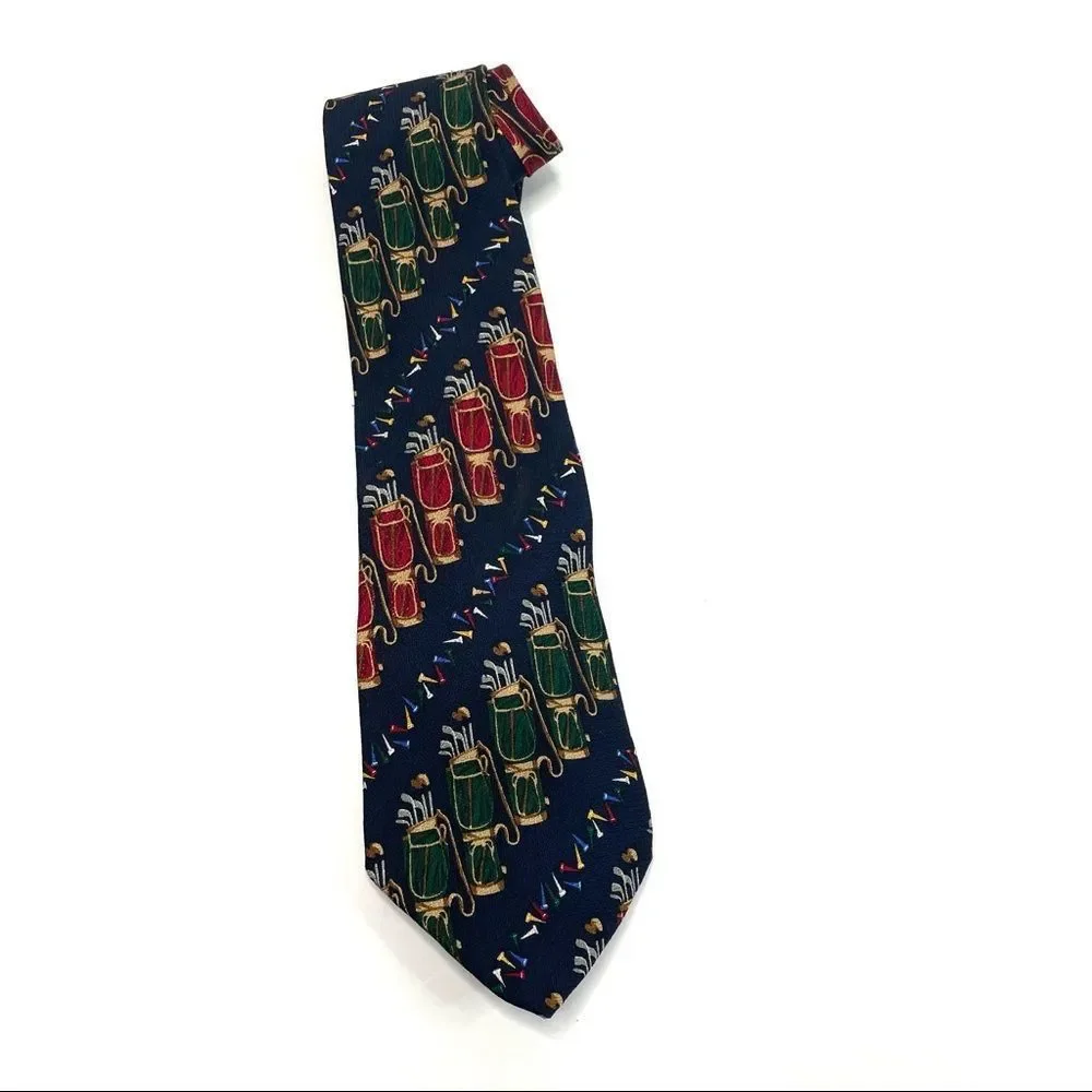 Earthly Goods Golfwear 100% Silk Golf Tie